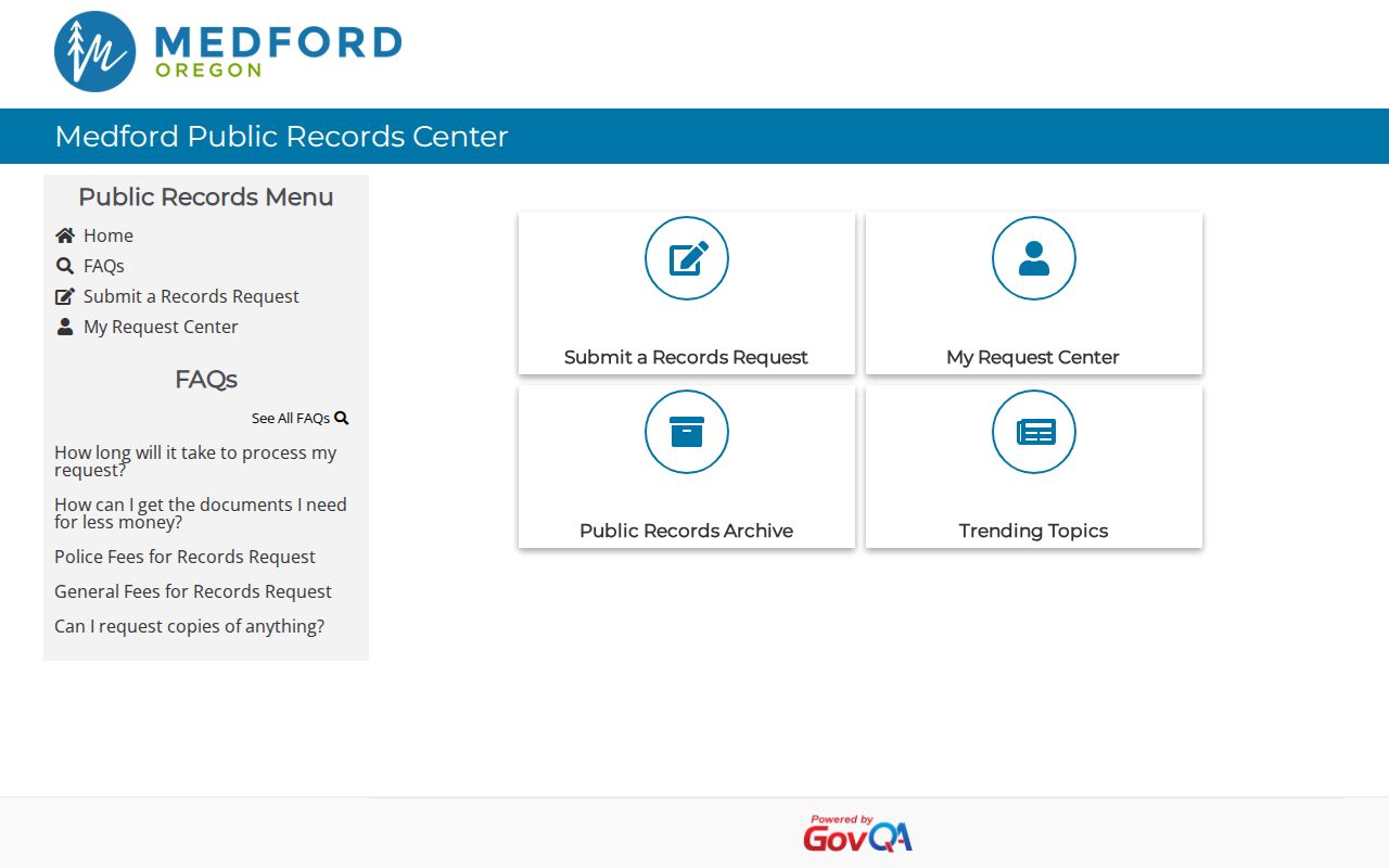 Medford residents directory City public records request center