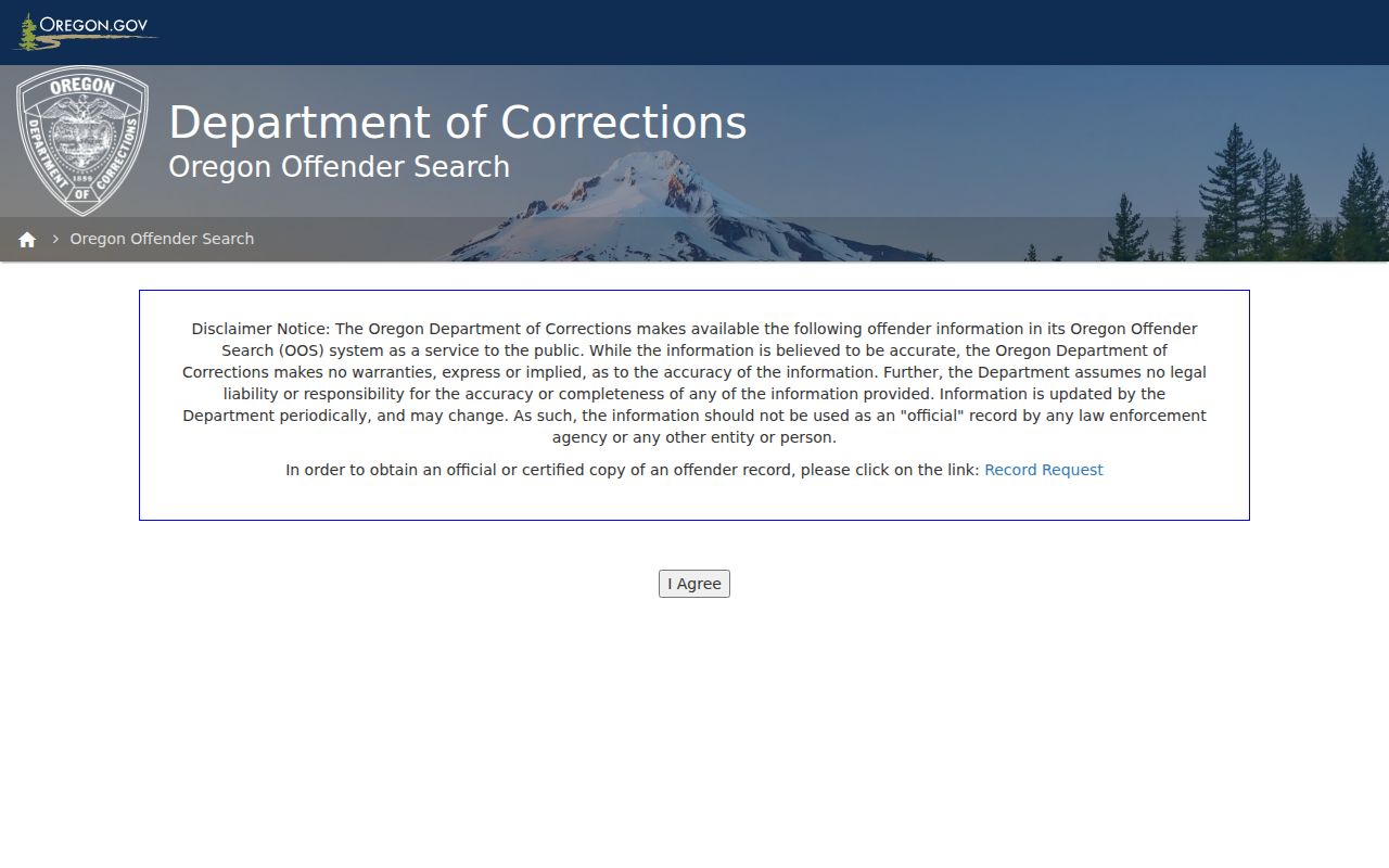 Medford residents directory Oregon DOC offender-search entrance