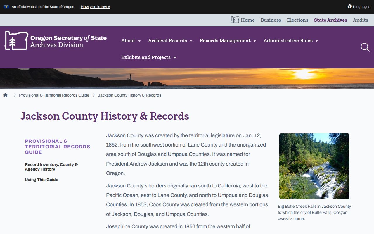 Medford previous residents Jackson County provisional archive guide